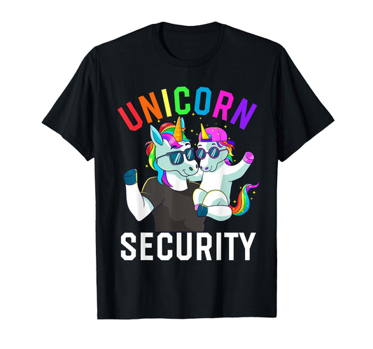 Unicorn Security Boy Brother Baby Sister Dad Family Birthday T-Shirt
