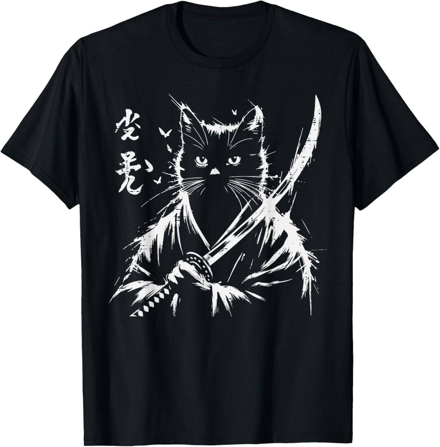Samurai Cat Japanese Sword Kimono Warrior Art Men Women Kids T-Shirt