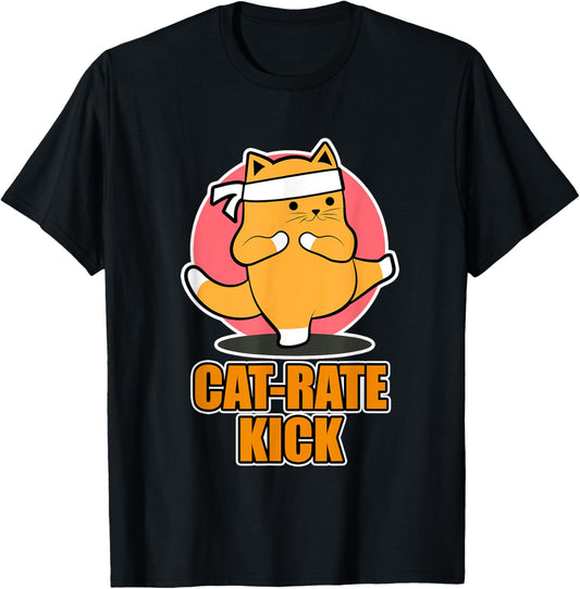 Karate cat design for sports fans - cat-rate kick T-Shirt