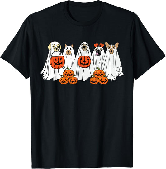 Dog Ghost Cute Dog Dressed As Ghost Funny Halloween Dog T-Shirt