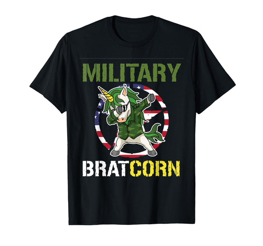 Purple Up Dabbing Bratcorn Unicorn Military Child Month Girl T-Shirt