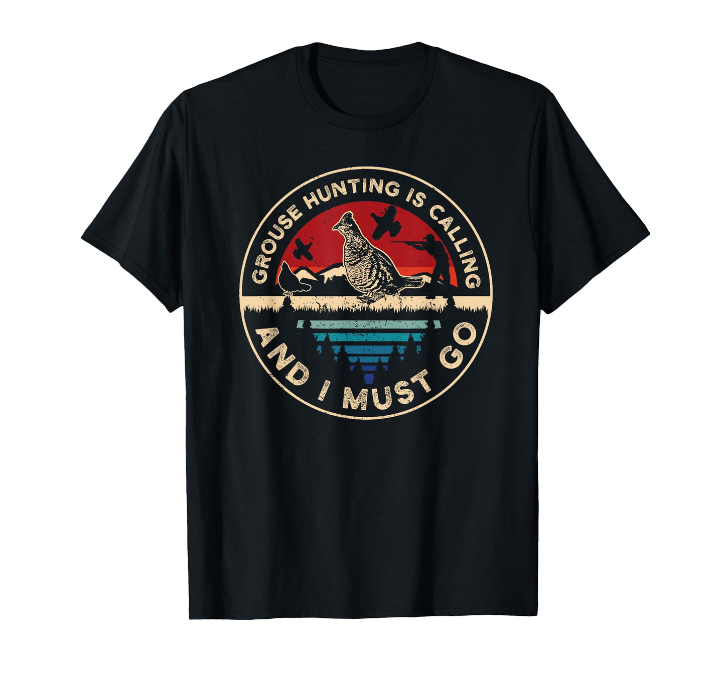 Hunting Ruffed Grouse bird- Retro funny phone calls Hunter T-Shirt