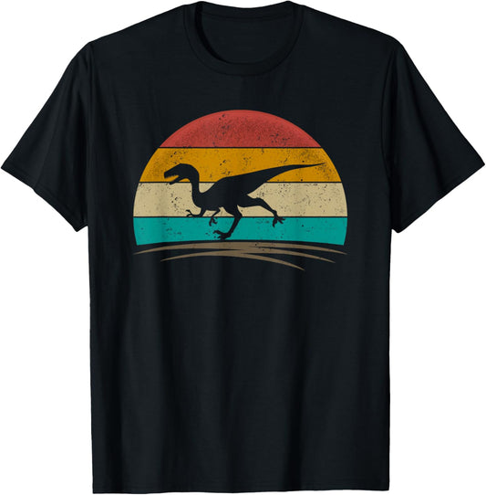 Velociraptor Retro Vintage 70s Distressed Men Women T-Shirt