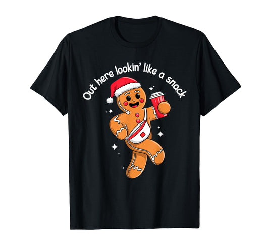 Out Here Looking Like A Snack Funny BouJee Xmas Gingerbread T-Shirt