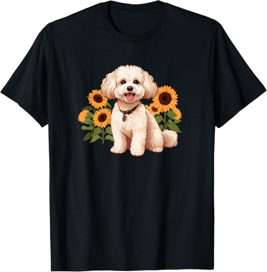 Maltipoo Dog Gifts Shirts & Hoodies Cute Funny Sunflowers Maltipoo Lover T-Shirt