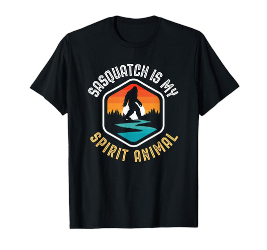 Sasquatch is my Spirit Animal Vintage Bigfoot Outdoor T-Shirt