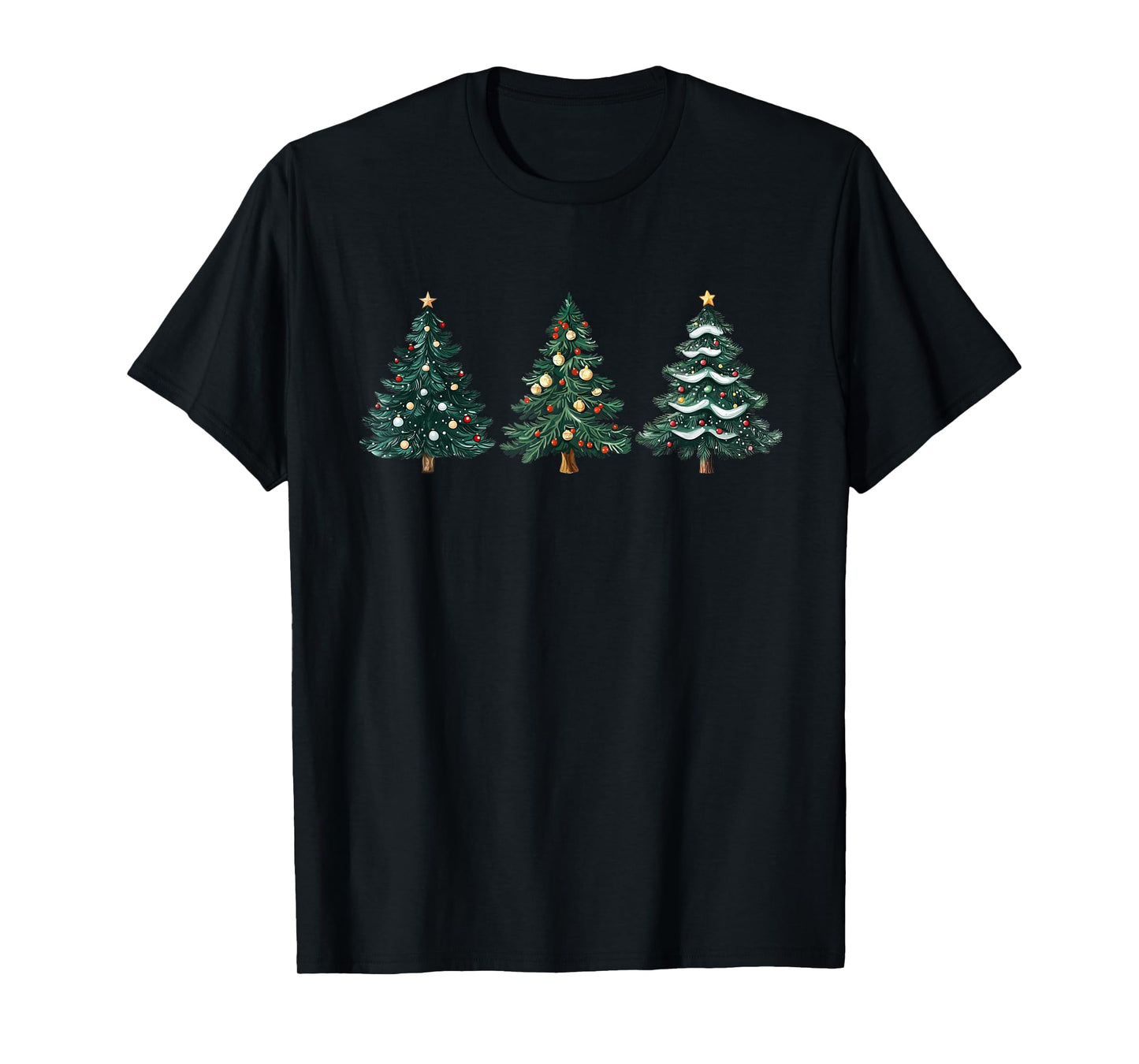 ChristmasTreeXmasCo. Christmas Tree Xmas Graphic Unisex-Adults, Unisex-Kids T-Shirt - Black, Small, Short Sleeve
