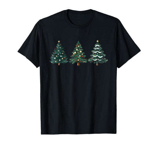 ChristmasTreeXmasCo. Christmas Tree Xmas Graphic Unisex-Adults, Unisex-Kids T-Shirt - Black, Small, Short Sleeve