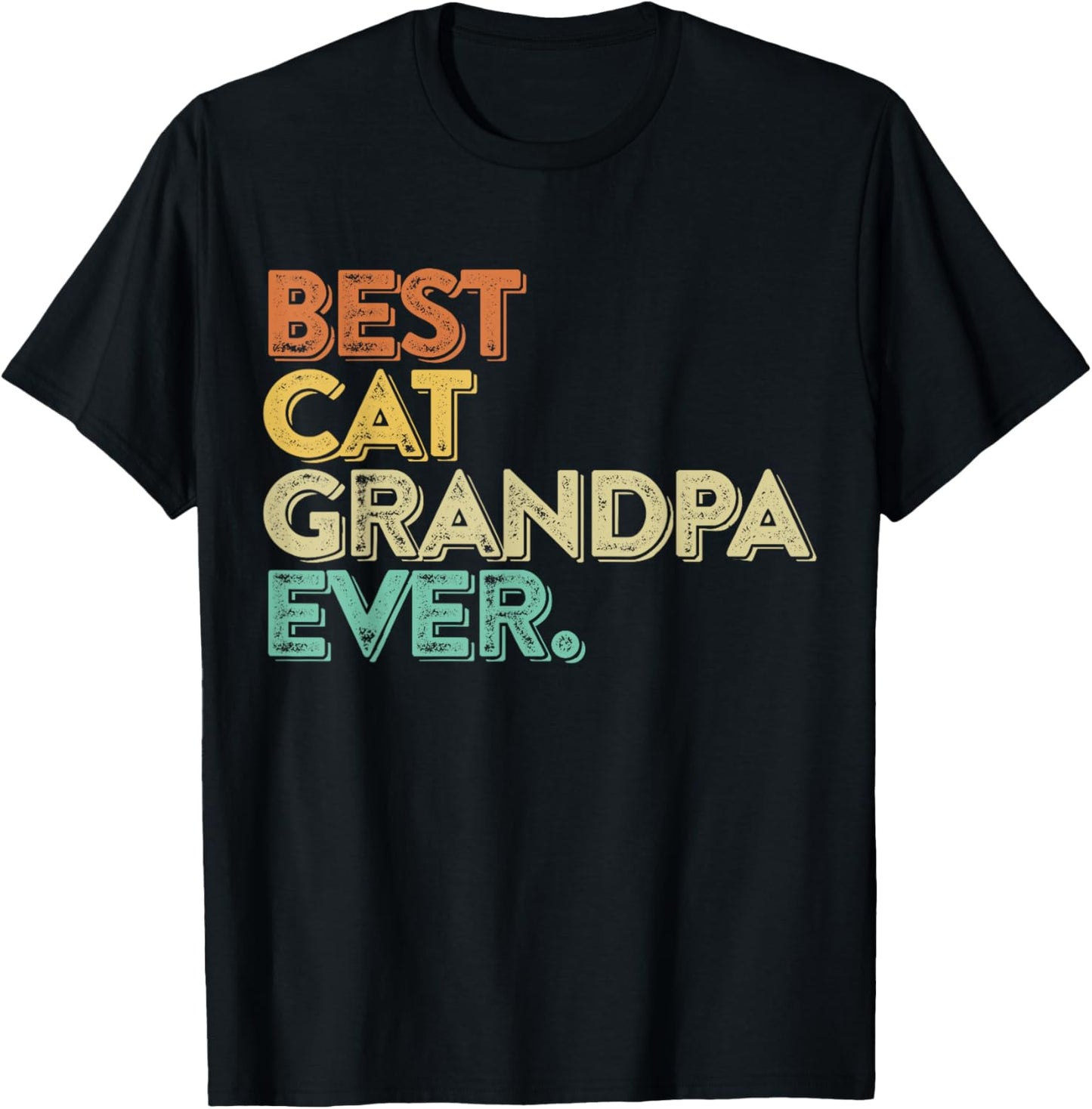 Best Cat Grandpa Retro Fathers Day Vintage Cat Lover Dad T-Shirt