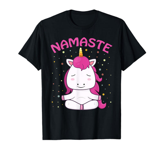 Unicorn Yoga Shirt Girls Magical Unicorns Sukhasana Namaste T-Shirt