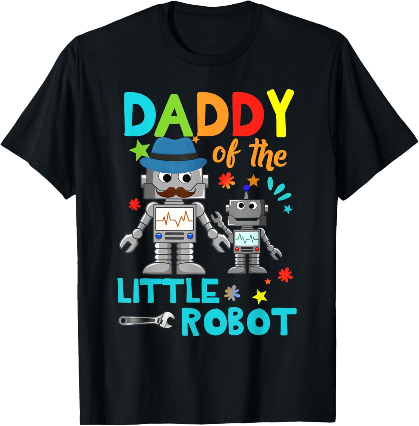Daddy Of Little Robot Birthday Family Shirts Matching T-Shirt