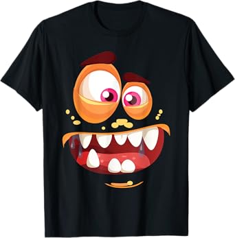 Monster Face Halloween Costume Shirt Funny Gift Tee