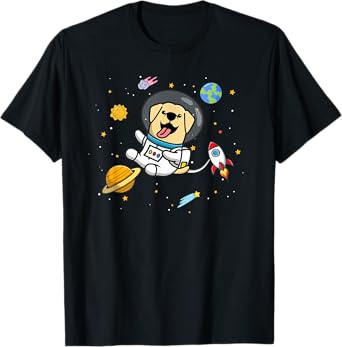 Cute Funny Kawaii Kids Boys Space Yellow Lab Lover T-Shirt