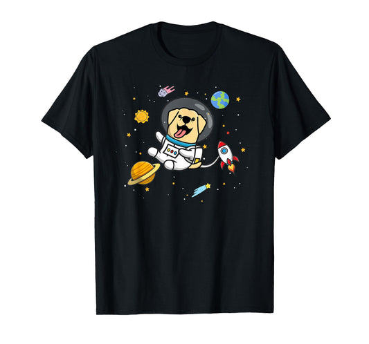 Cute Funny Kawaii Kids Boys Space Yellow Lab Lover T-Shirt