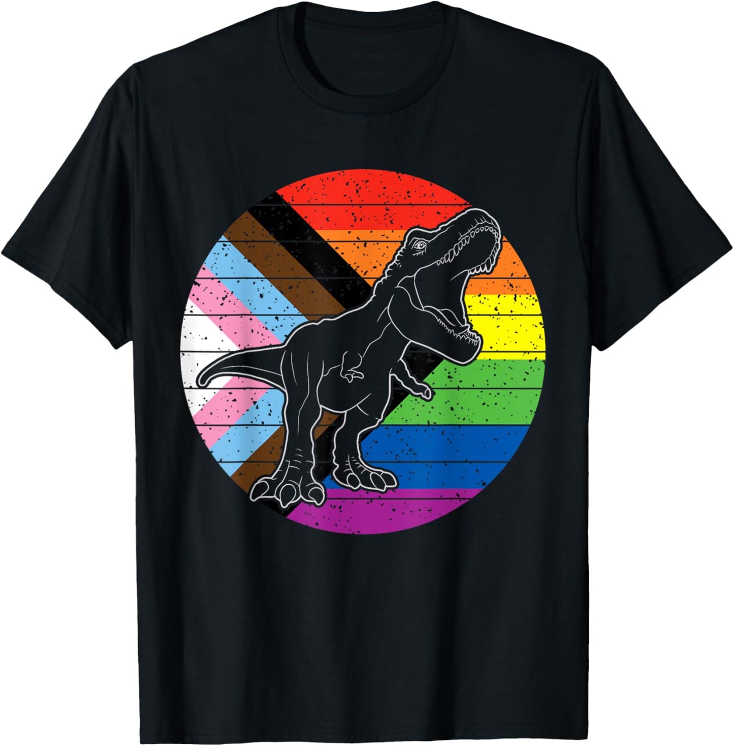 Subtle Progress Flag Funny Dinosaur LGBT Progressive Pride T-Shirt