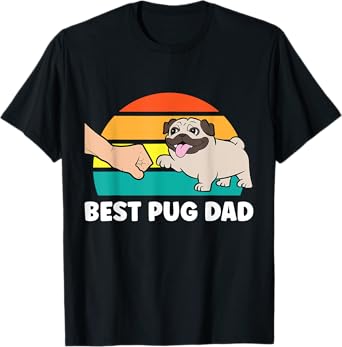 Pug Dog Owner Dad Best Pug Dad T-Shirt for Men Women Kids