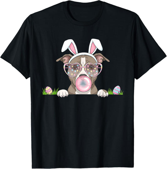 Pitbull Bunny Bubble Gum Easter Day Womens Mens Kids T-Shirt