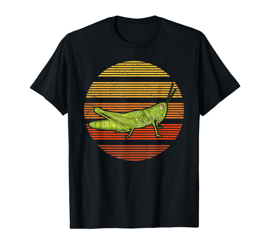 Sunset Grasshopper Lover Gift Vintage Retro Grasshopper T-Shirt