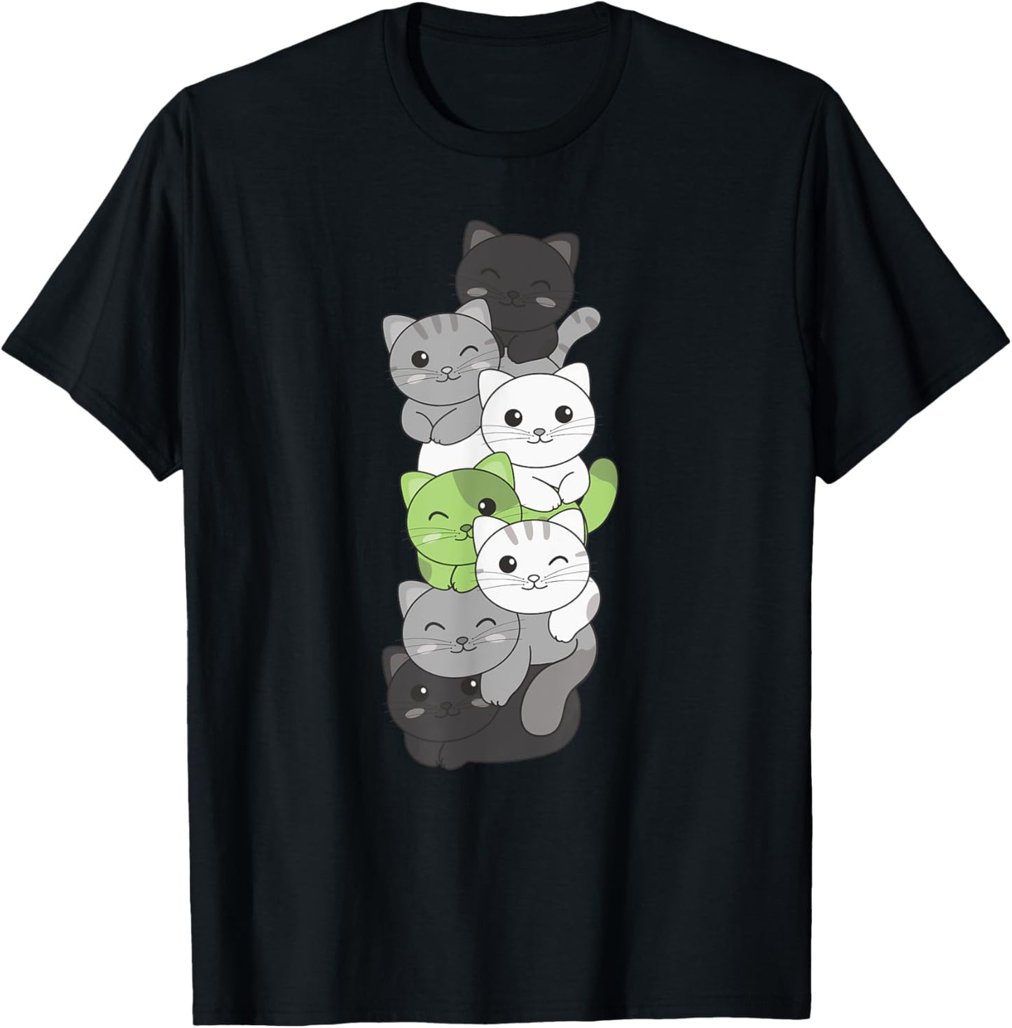 Agender Flag Non Binary Pride LGBTQ Cats cute agender cat T-Shirt