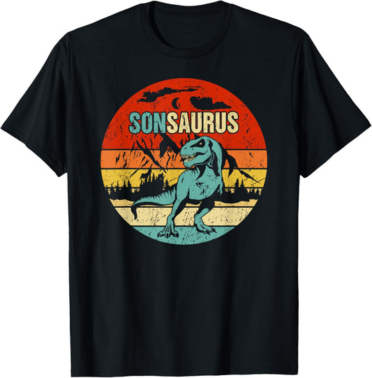 Sonsaurus Sons Birthday Funny T rex Son Saurus Dinos Lover T-Shirt