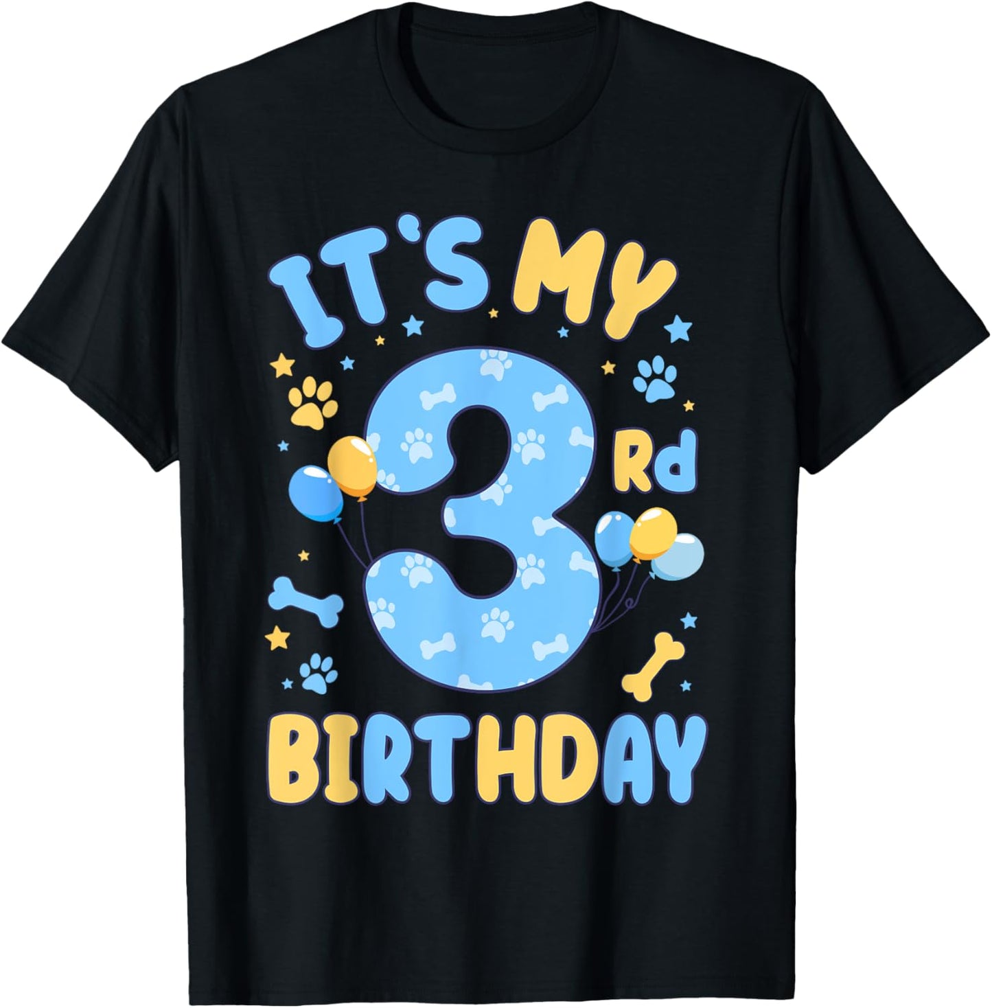 Kids It's My 3rd Birthday Boys Girls Dog Lover Dog Owner T-Shirt