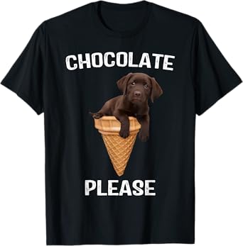 Chocolate Lab Waffle Cone Ice Cream Cute Labrador Puppy Dog Men Women Kids T-Shirt