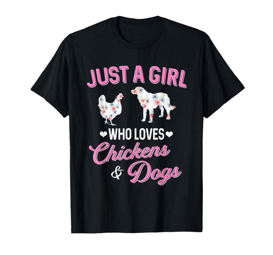Just A Girl Who Loves Chickens Dog Lover Women Farmer T-Shirt