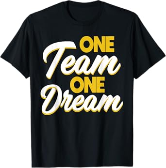 Trust Building Employee Trainer One Team One Dream T-Shirt - Unisex Adults & Kids - Black - Small - Short Sleeve - Crew Neck - Casual Modern - Business - Dream - Cotton Blend, Polyester