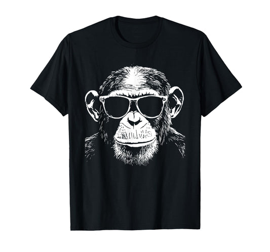 Funny Chimpanzee Monkey Sunglasses T-Shirt