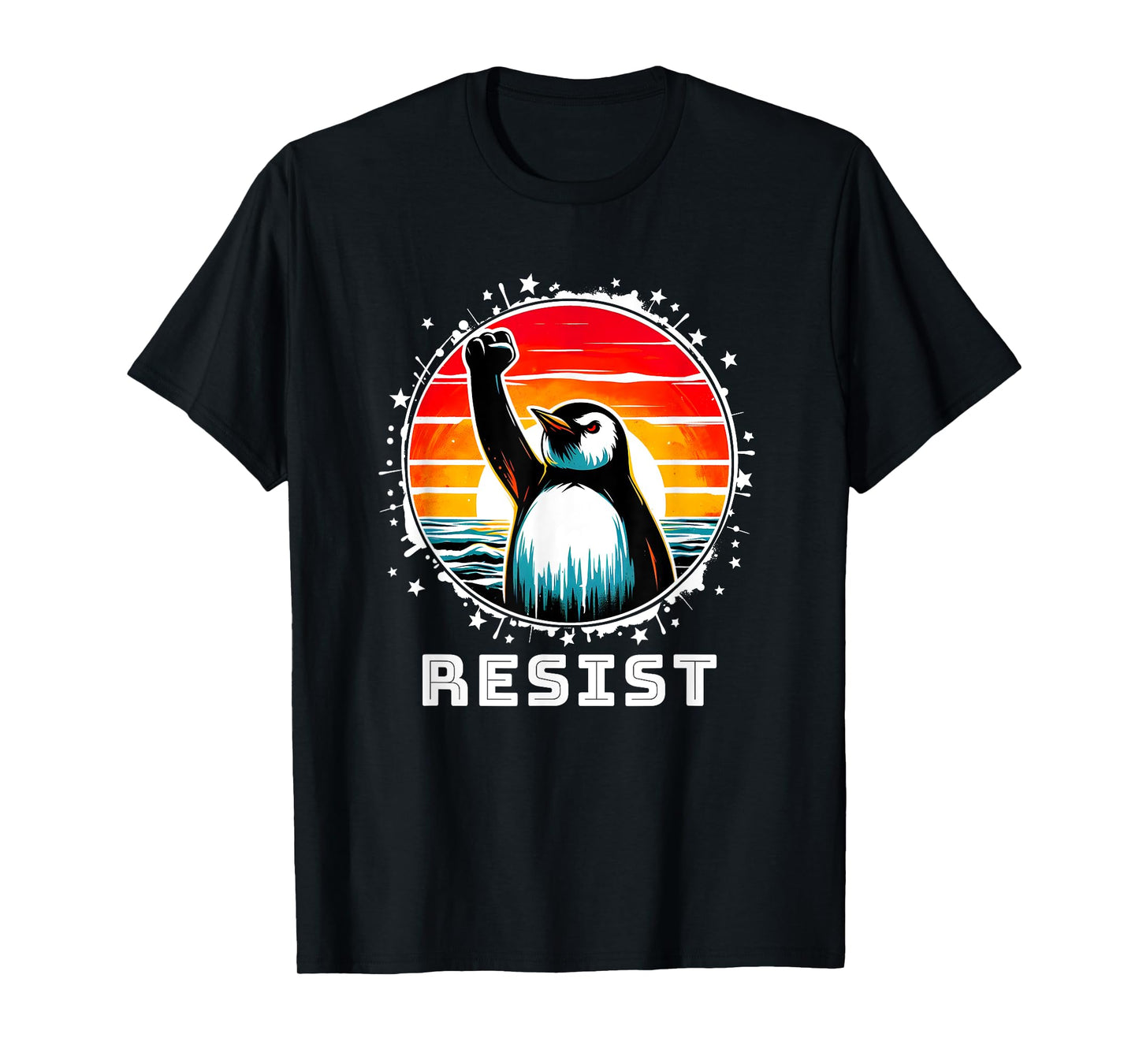 Resist Penguin Activism Graphic Design Penguins Resist T-Shirt