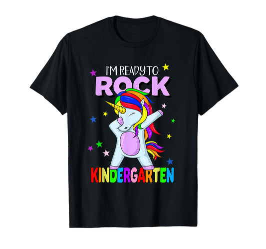Rock Kindergarten Dabbing Unicorn Girls Back To School T-Shirt