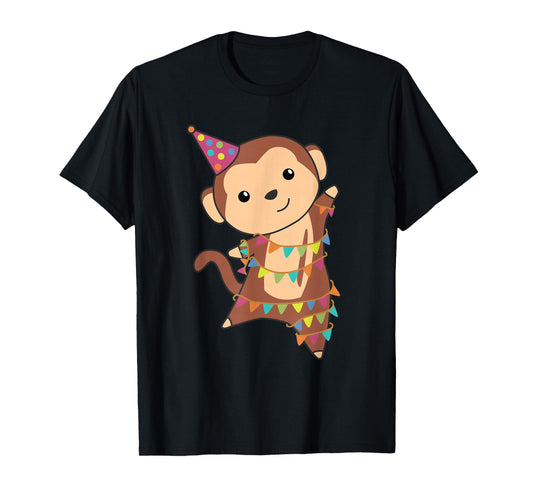 Cute Animals For Every Child's Birthday Birthday Monkey Kids T-Shirt