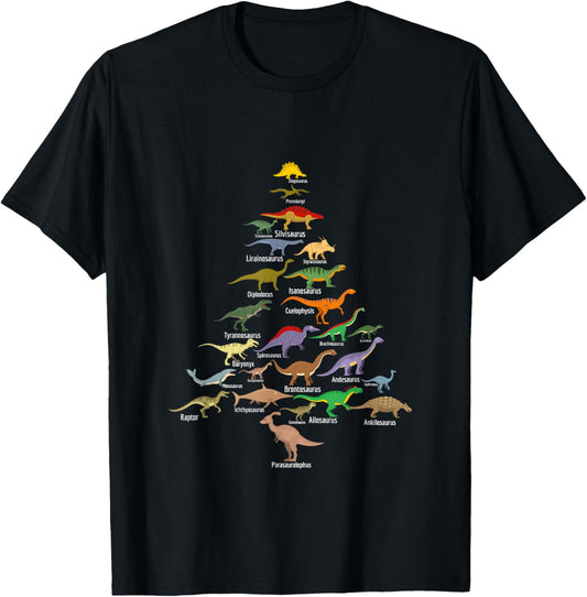 Dinosaur Christmas Tree Dino TRex Paleontologist Xmas Men T-Shirt