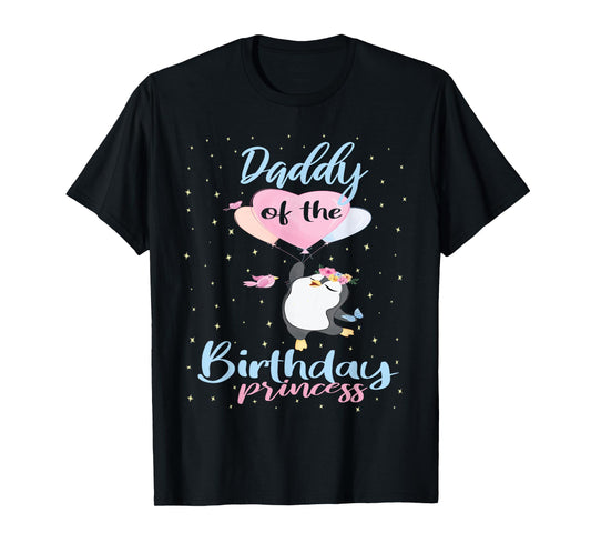 Daddy Of The Birthday Princess Penguin Girls B-day Party T-Shirt