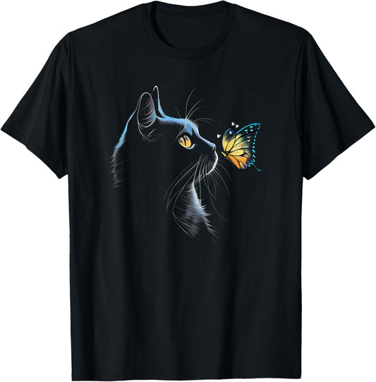 Cat Face - With Butterfly T-Shirt