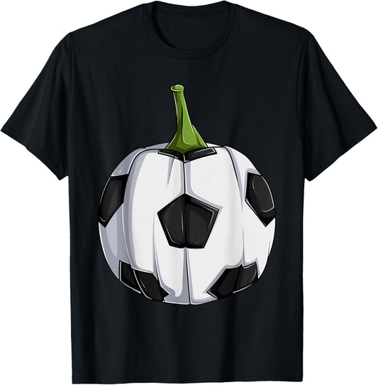 Soccerball Pumpkin T shirt, Men Boys Halloween Soccer Lover T-Shirt