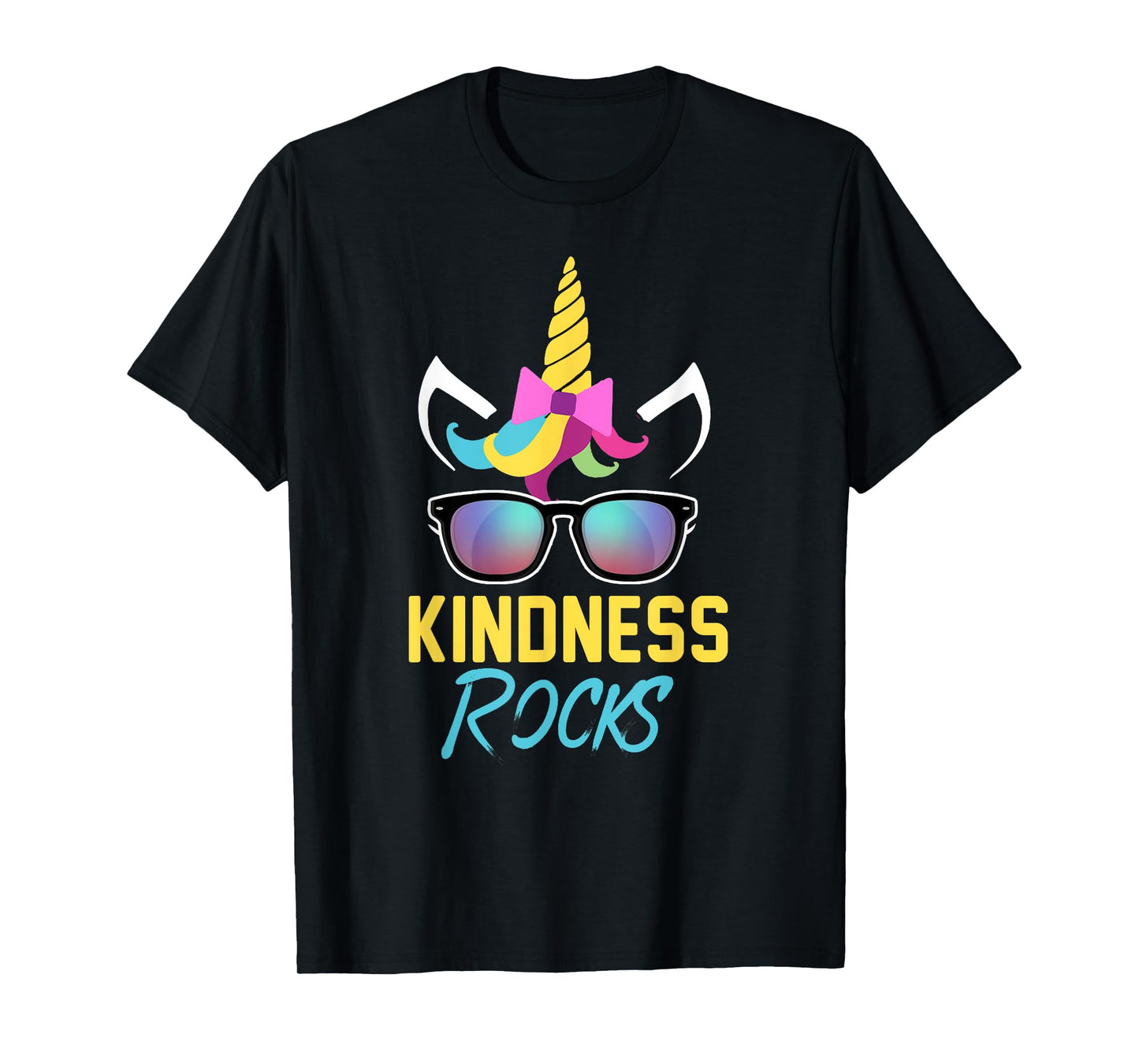 Kindness Rocks Anti Bullying Rainbow Unicorn Sunglasses Gift T-Shirt