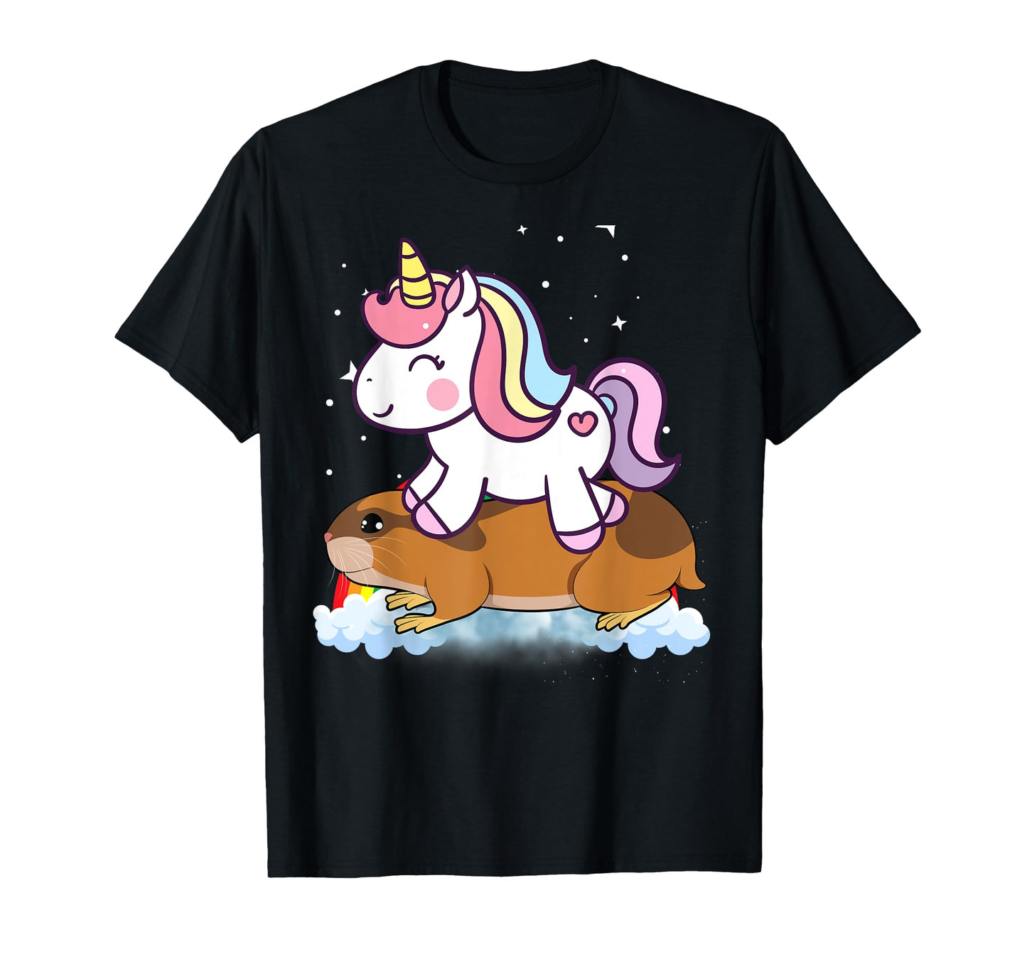 Unicorn Riding Lemming Boys Girls Men Women Kids Rainbow T-Shirt
