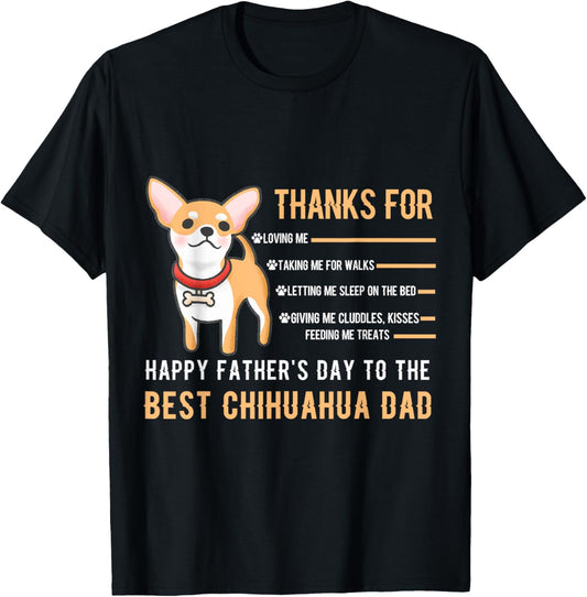 Happy Father's Day Best Chihuahua Dad Chihuahua Owner Paw T-Shirt