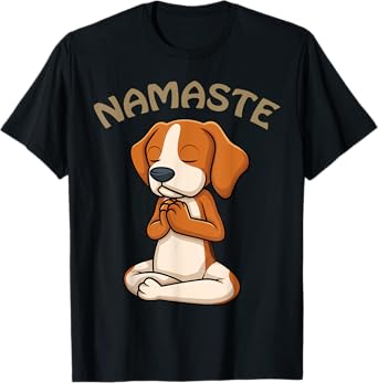 Dog Yoga Shirt Funny Puppy Lovers Yoga Gift Namaste Dogs T-Shirt