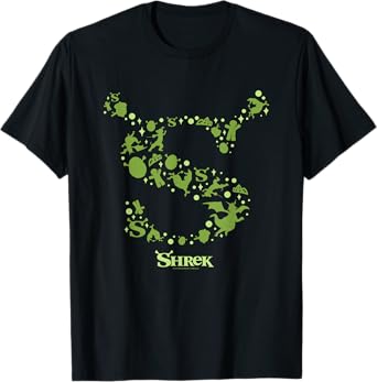 Shrek Character Silhouettes Iconic S Logo T-Shirt