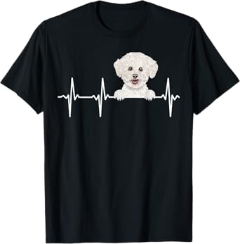 Funny Dog Heartbeat For Bichons Frise Lovers T-Shirt