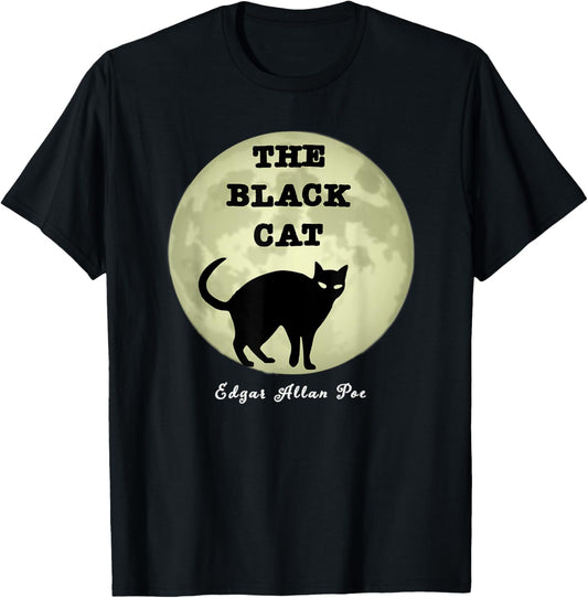 Full Moon & Raven Edgar Allan Poe Quote The Black Cat Gift T-Shirt