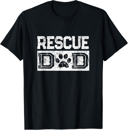 Retro Rescue Dad Dog - Doggie Foster Parent T-Shirt