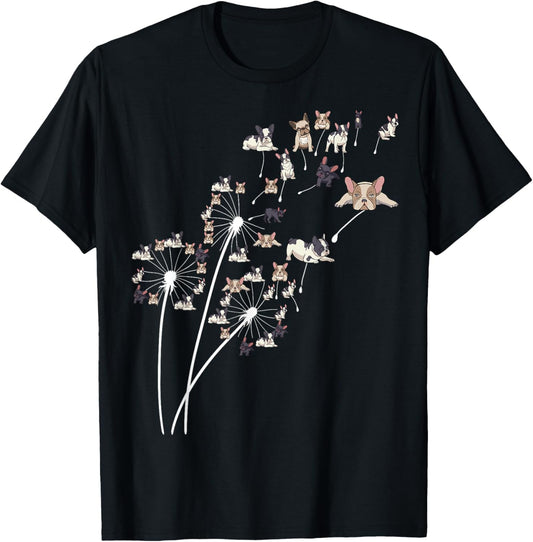 Dandelion French Bulldo Flower Frenchie Tree T-Shirt