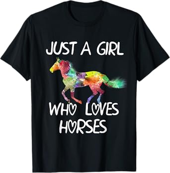 Just A Girl Who Loves Horses Cute Design Beautiful Horse T-Shirt