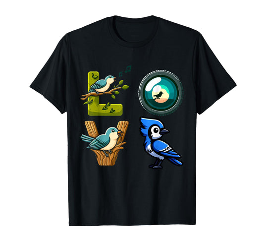 Funny Bird Watching Apparel Cool Bird Lover Present Designs T-Shirt