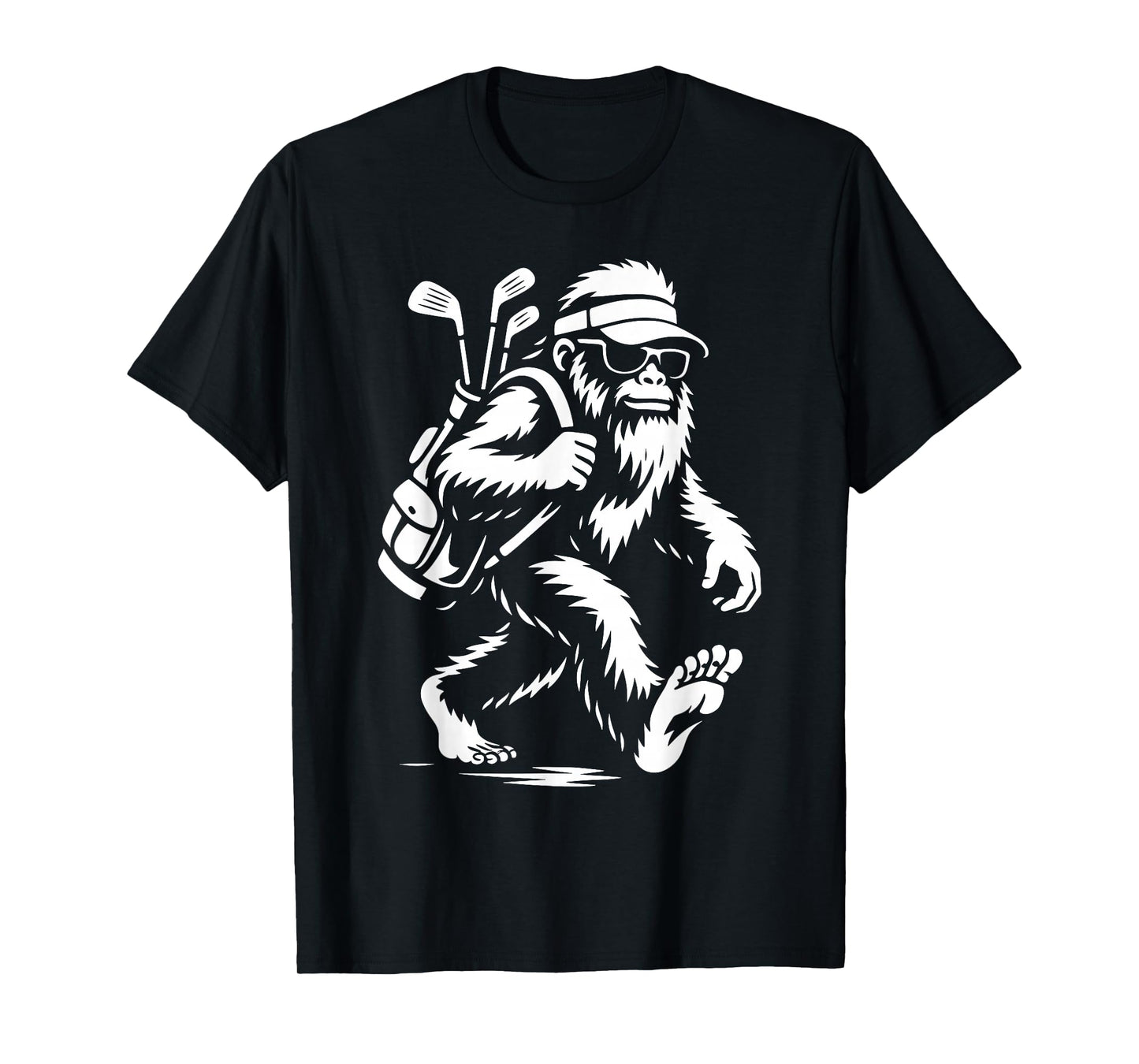Funny Golf Novelty Men Women Kids Sasquatch Bigfoot Golfing T-Shirt