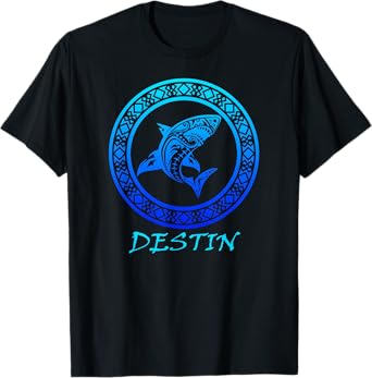 Destin, Florida Vintage Retro Tribal Shark Vacation T-Shirt