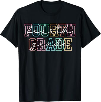 Fourth Grade Teacher Girls Boys Back To School 4th Grade T-Shirt
